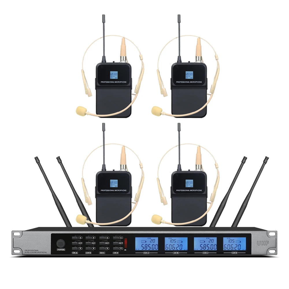 Professional wireless microphone 4-channel gooseneck conference condenser microphone suitable for conference speech microphone