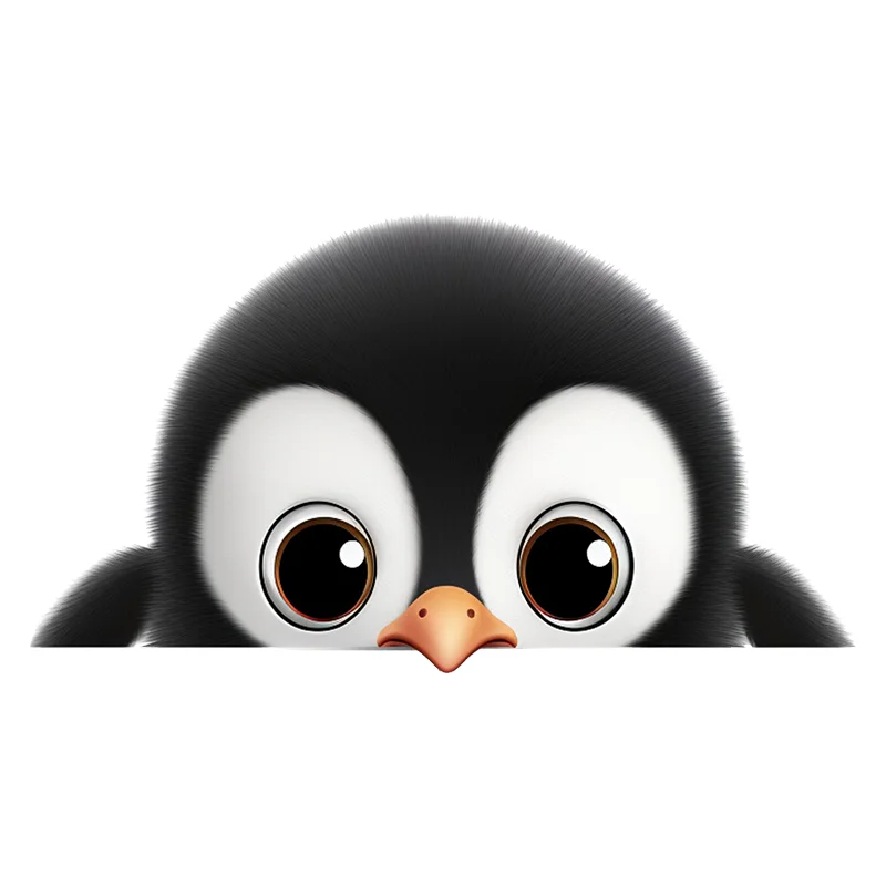 90979# Cute Little Penguin Peeking Toilet Stickers, Bedroom Entryway Living Room Porch Home Decoration Wall , Removable Stickers