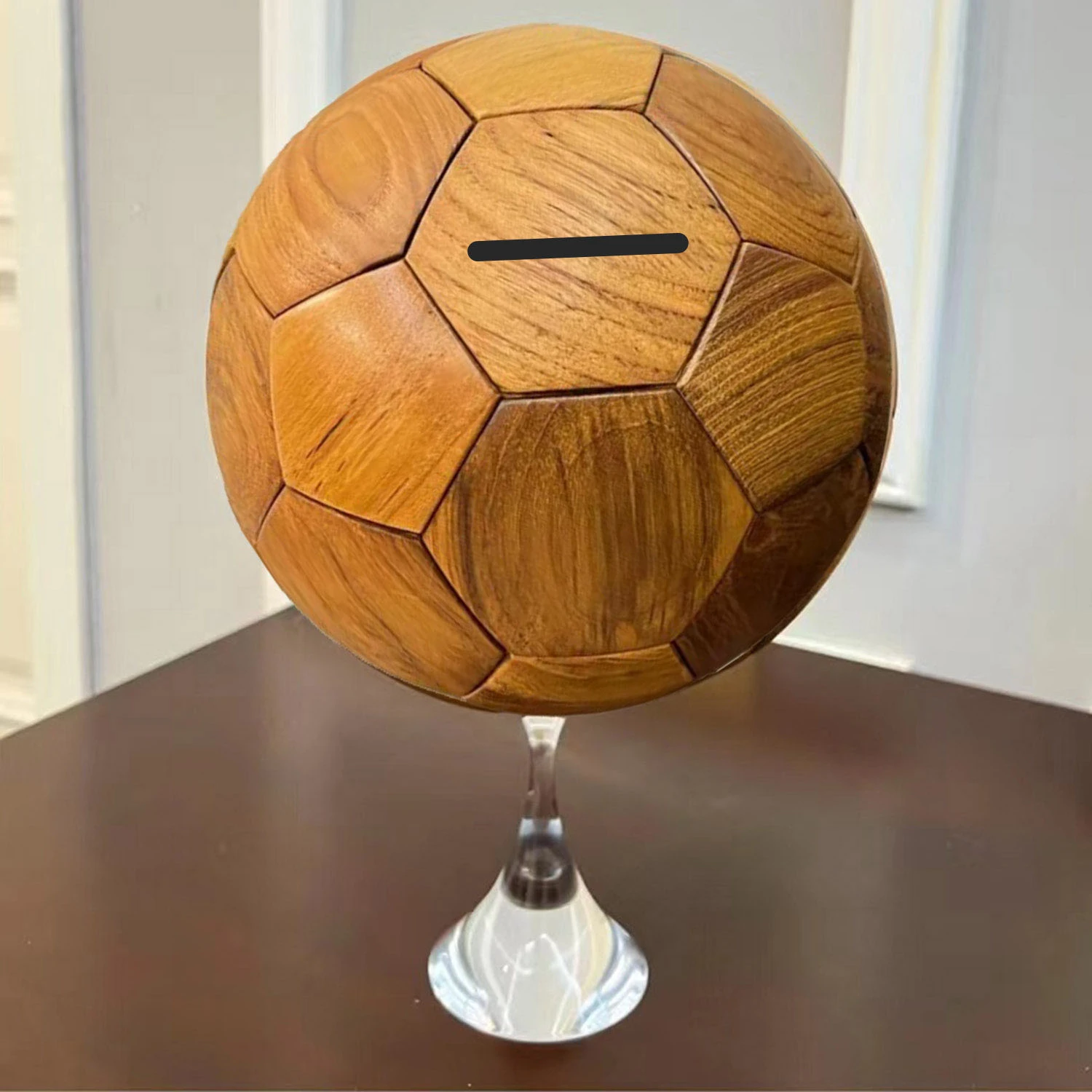 DIY Creativity Wood Football Mini Safe Piggy Bank Saving Challenge Money Box for Children Money Organizer Children's Gifts