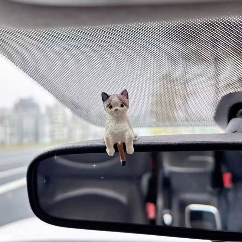 Cute Mini Cartoon Cat Ornaments, Car Screen Edge Decoration, Cat Micro Landscape Model Cute Car Accessories Gifts