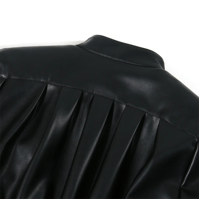 Veste en cuir femme nouvelle veste coupe-vent en cuir artificiel pour femme pour l'automne 2025 manteau femme décontracté haut à manches longues y2k