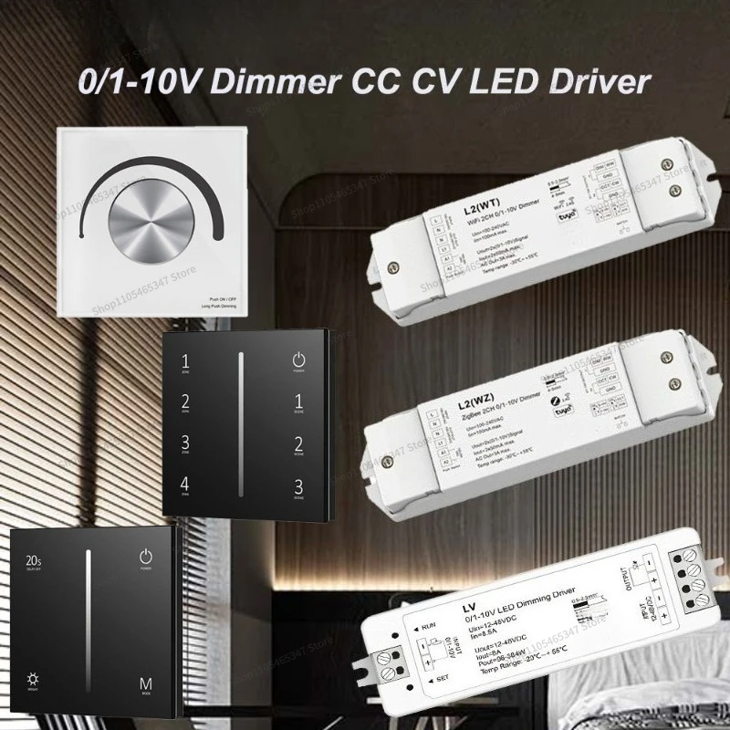 For 0-10V Signal Dimming Controller Graffiti WIFI Monochrome Two-color 1-4 Channel High Voltage Dimming Driver Panel