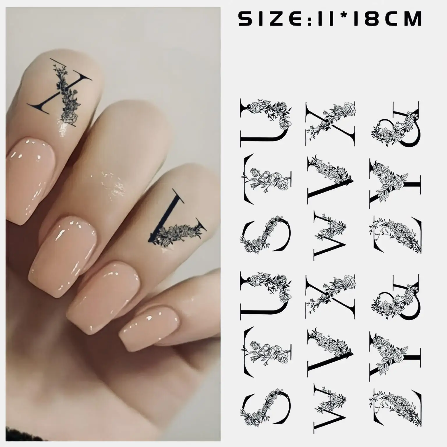 

English finger Temporary Tattoos,Tattoo Stickers,Waterproof Long-Lasting 15 Days,Semi-Permanent Fake Tattoo,body art Men Women