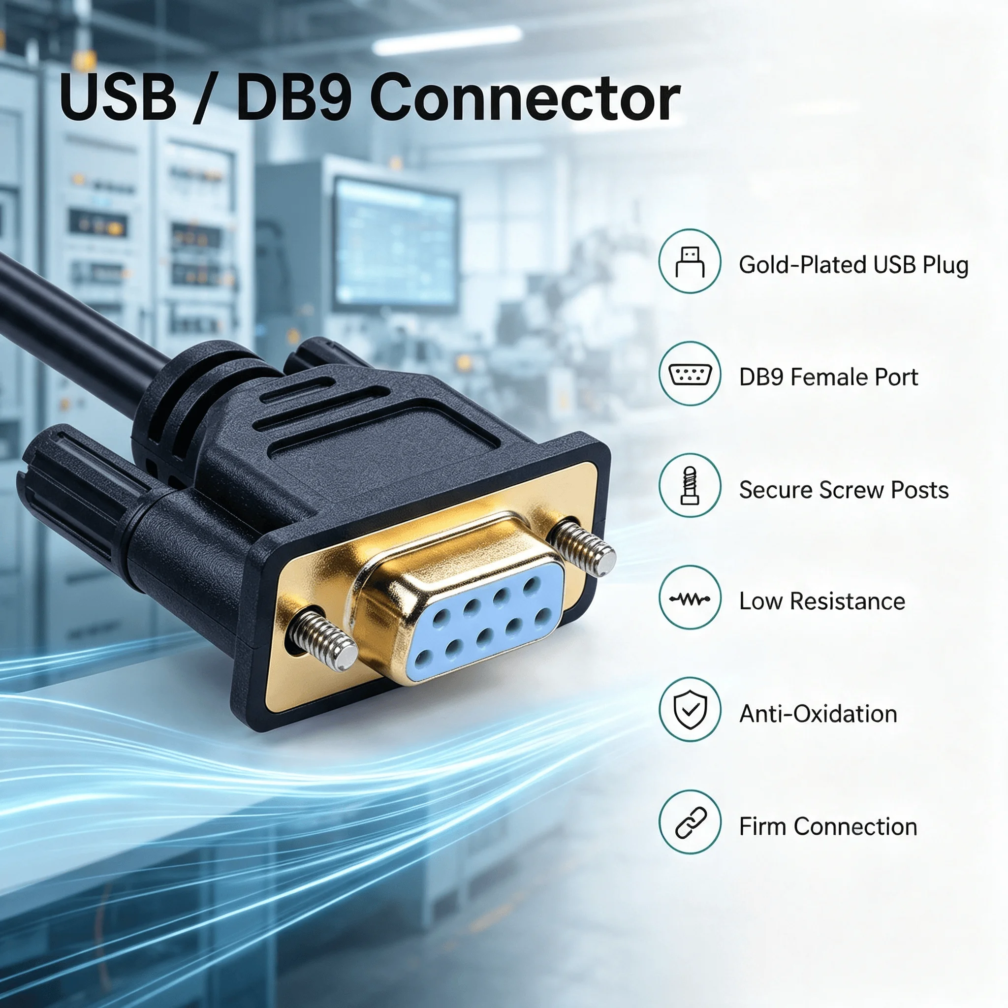USB-1747-CP3 Programming Cable for Allen Bradley AB SLC 5/03 5/04 5/05 PLC, USB to DB9 Female Enhanced Communication Cable, 3M