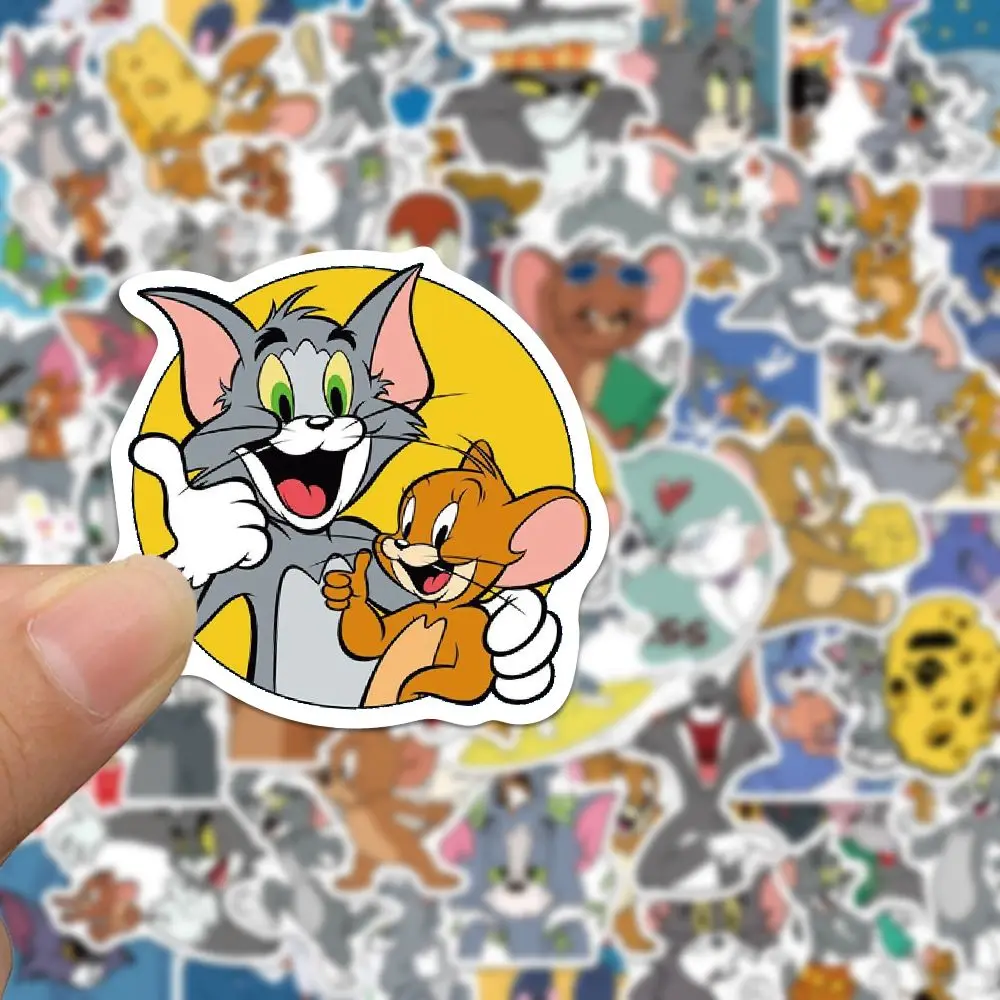 Cute Cartoon Tom Cat and Jerry Mouse Graffiti Stickers Laptop Phone Scrapbook Diary Luggage Stationery Sticker Kid Girl Toy gift