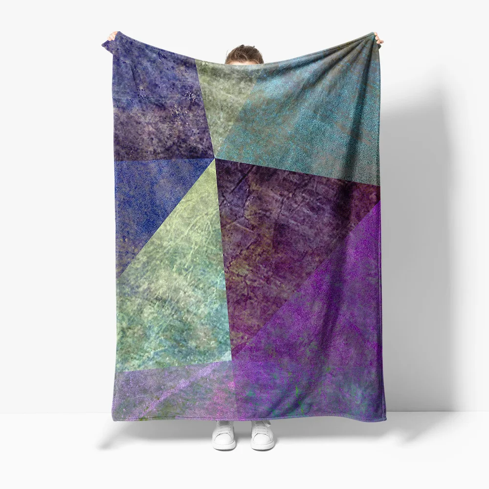 

Мягкое нечеткие геометрическое абстрактное многоцветное лоскутное одеяло для дивана-кровати, декора гостиной