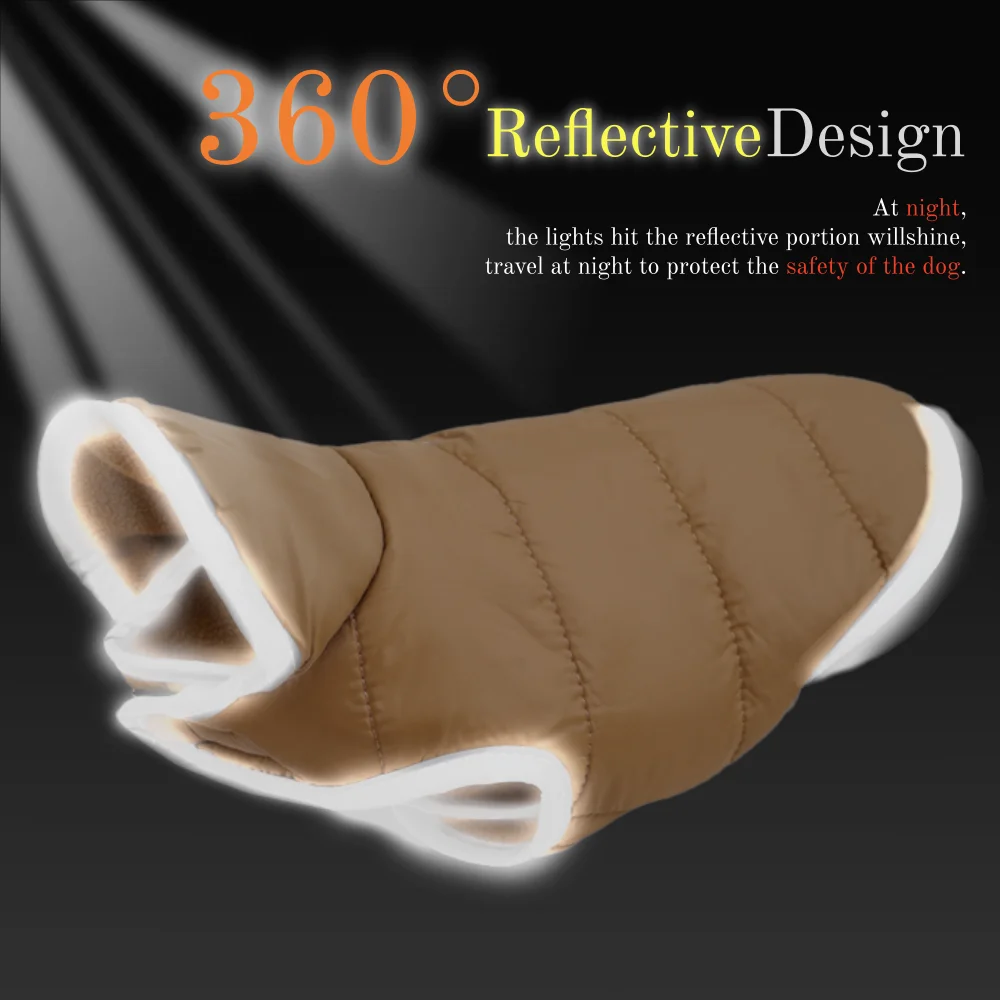 معطف دافئ للكلاب لشتاء الخريف الصوف عكسها جرو الملابس مع ثقب المقود مقاوم للماء الحيوانات الأليفة سترة للكلاب المتوسطة الصغيرة الصلصال #4