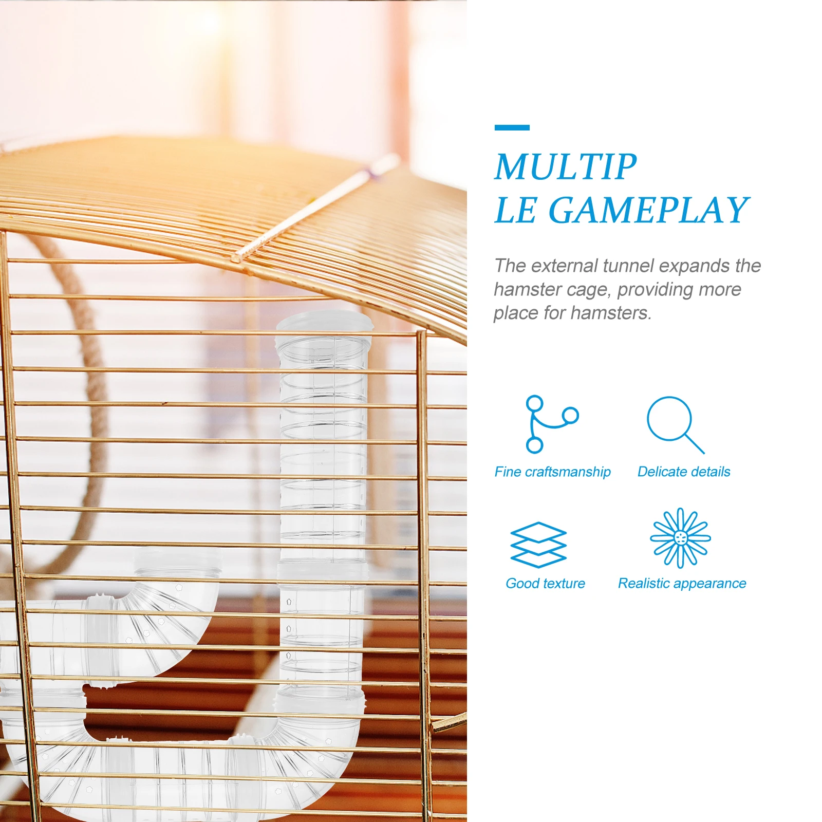 

Hamster Cage Pipe for Cages Multi Chamber Hideout Small Animal Tubes Accessories Tunnel Pet