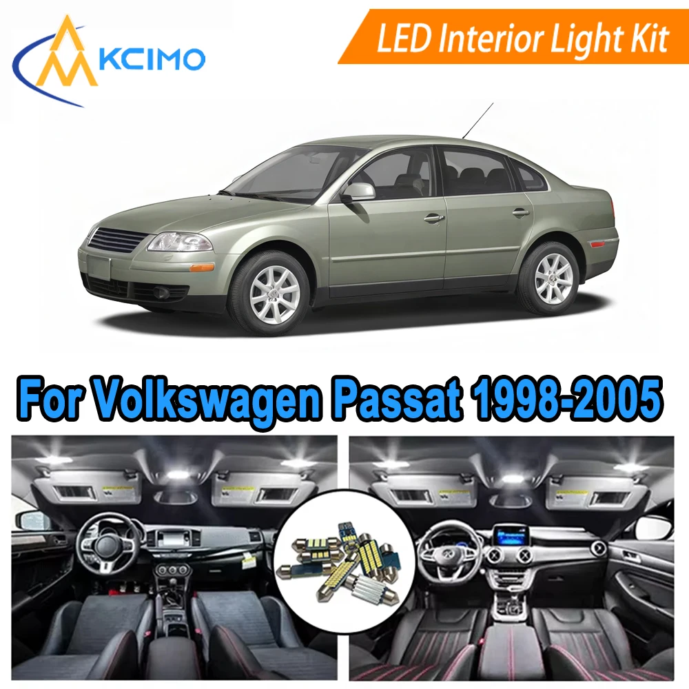 

LED Interior Lights For Volkswagen Passat B5 Sedan 1998-2005 Dome Map Door Lights Bright 6000K White/Blue Plug and Play