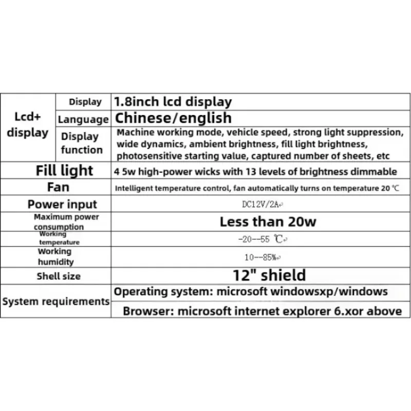 WiFi/네트워크 케이블 스마트 번호판 캡처 비디오 저장 보안 보호 감시 교통 카메라