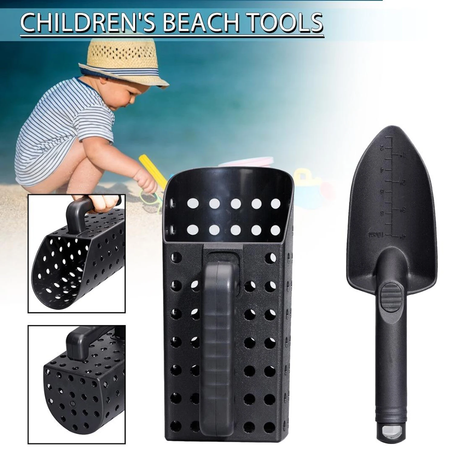 2025 جديد للكشف عن المعادن الرمال مغرفة مجرفة مجموعة الفولاذ المقاوم للصدأ الشاطئ حفر أداة تصفية للكشف عن الكنز المعادن تحت الأرض #1