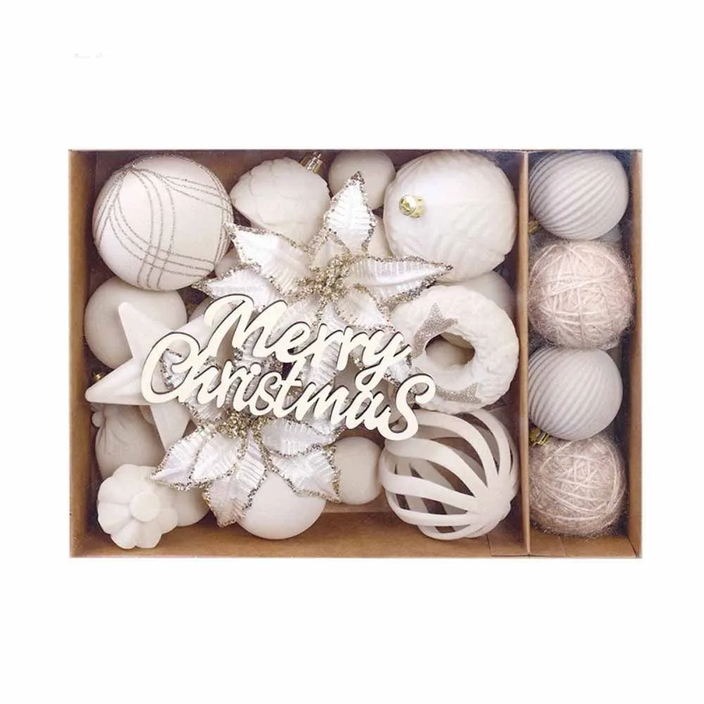 

38PCS Velvet Material Christmas Decorations Ball European-style DIY Crafts Flocked Christmas Balls Multicolor Pendant