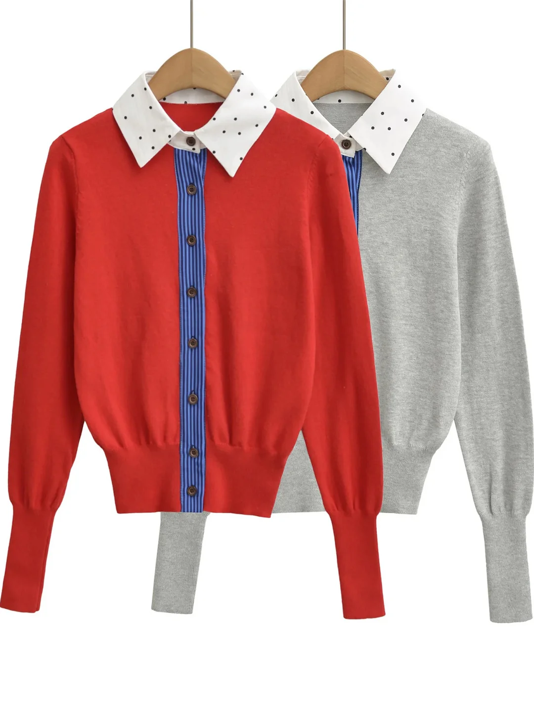 

Женский облегающий вязаный свитер с воротником-стойкой, весна-осень, повседневный, средней мягкости, вязаный топ, имитация двухслойного наряда