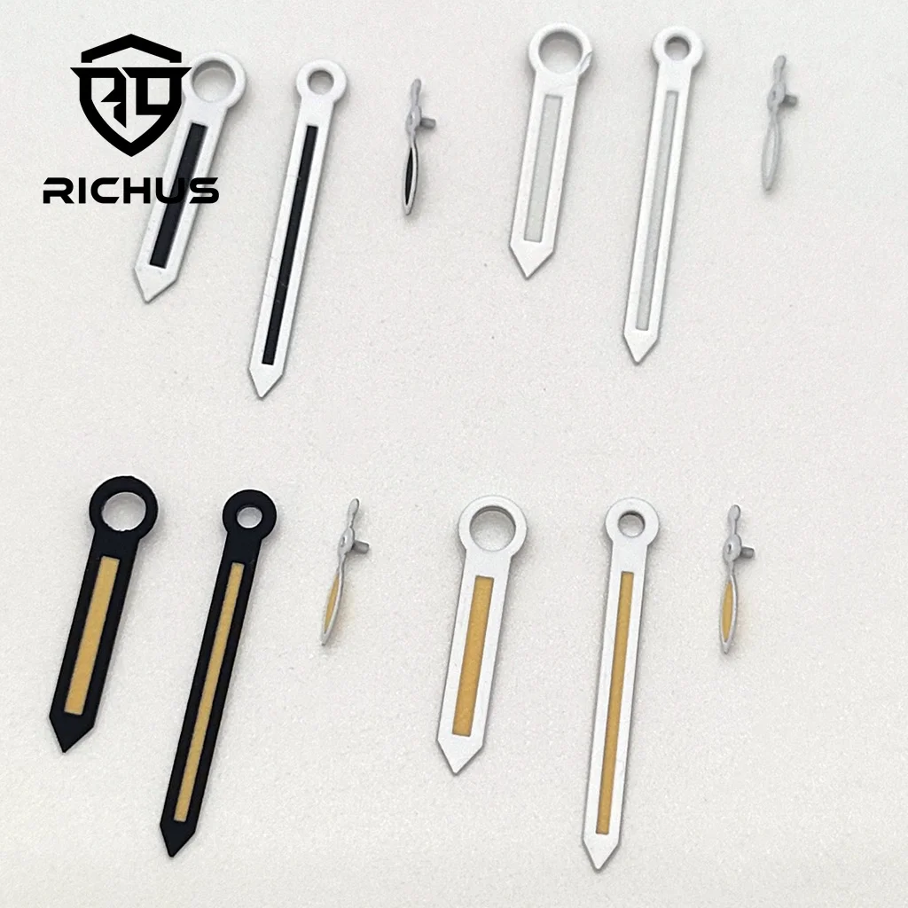 RICHUS 6497 Lancette dell'orologio Nero Bianco Lancette dell'orologio Verde Luminoso Fit ETA6497 6498 ST3600 3620 Movimento Accessori per orologi