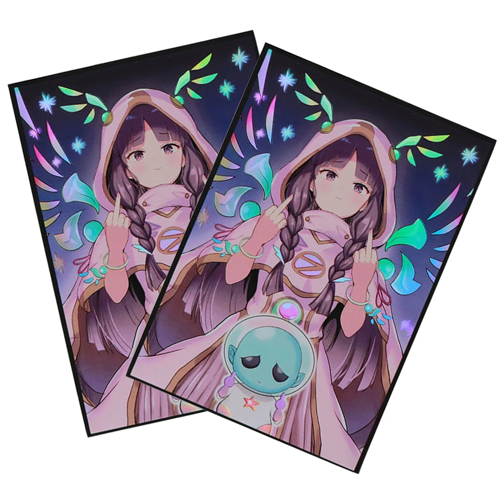 50PCS 63*90mm Waarzegger van de Herald Anime Kaart Mouwen Shining Flash Board Game Trading Card Protector voor YGO Vakantie Cadeau