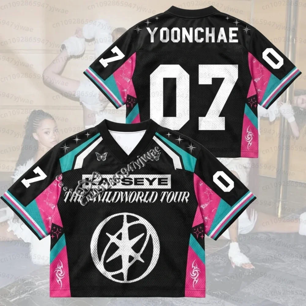 2026 Damen Butterfly KATSEYE The Wild World Tour Jersey Merchandise Geschenk für Yoonchae Lara Fans Jersey Eltern-Kind T-Shirt – Detail 9