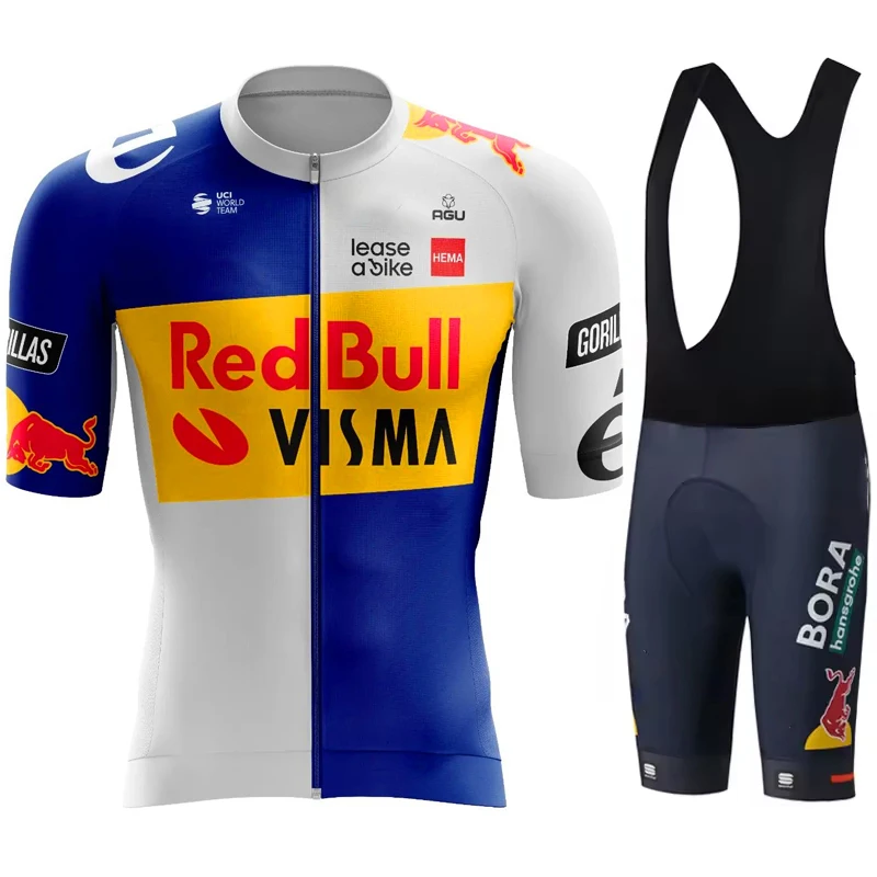 Cycling Clothing Man Laser Cut Clothes Jersey Men Set Road Bike Red Bull Uniform Mtb Mens Sets Summer 2025 Team Sports Men's Kit