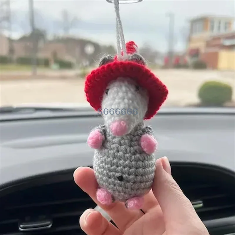 

For Rear View Mirror Knitted Car Rearview Interior Charm Adorable Handcrafted Possum Rear Cute Possum Car Charm Car Ornaments