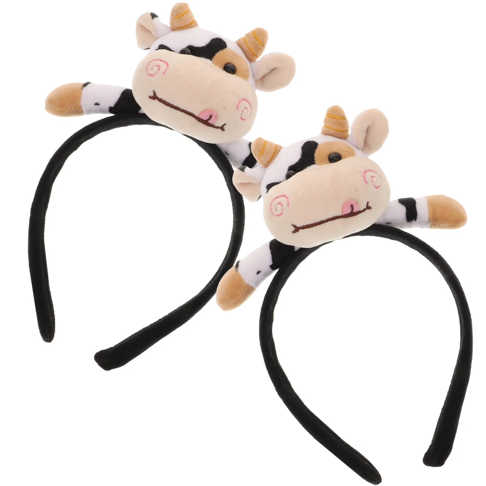 

2pcs Elastic Hair Hoops Chinese Zodiac Ox Headband New Year Party Headdress Photography Props Durable Craftsmanship Family