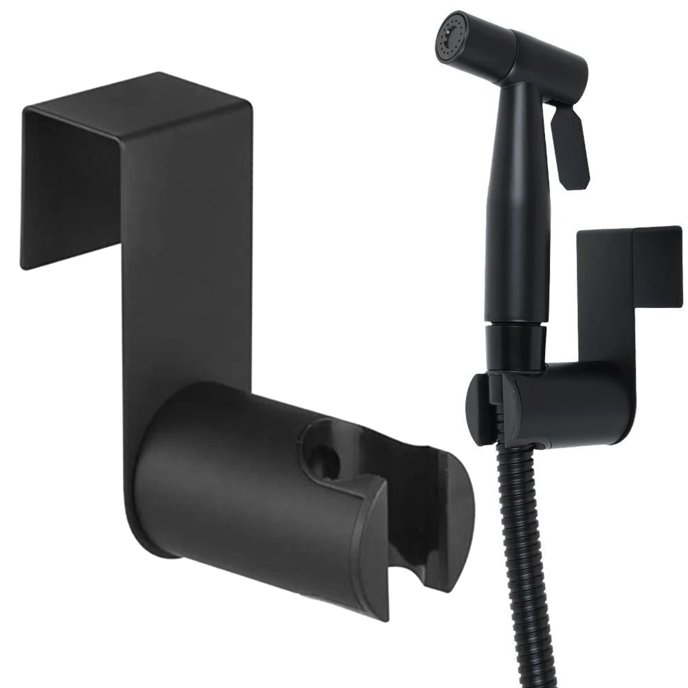 1Pcs Black Bidet Sprayer Holder Handheld Shower Head Stainless Steel Hook Strong Bear Toilet Bathroom Attachment Hanging Bracket