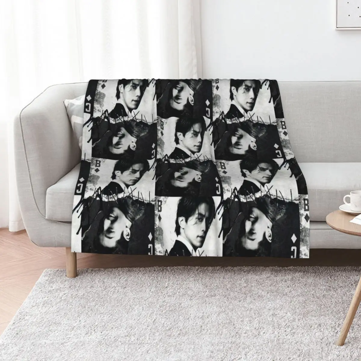 Bad and Crazy Kdrama - Lee Dong-Wook & Wi Ha-Joon Throw Blanket Decoratives Luxury Brand Luxury Designer Sofas Custom Blankets