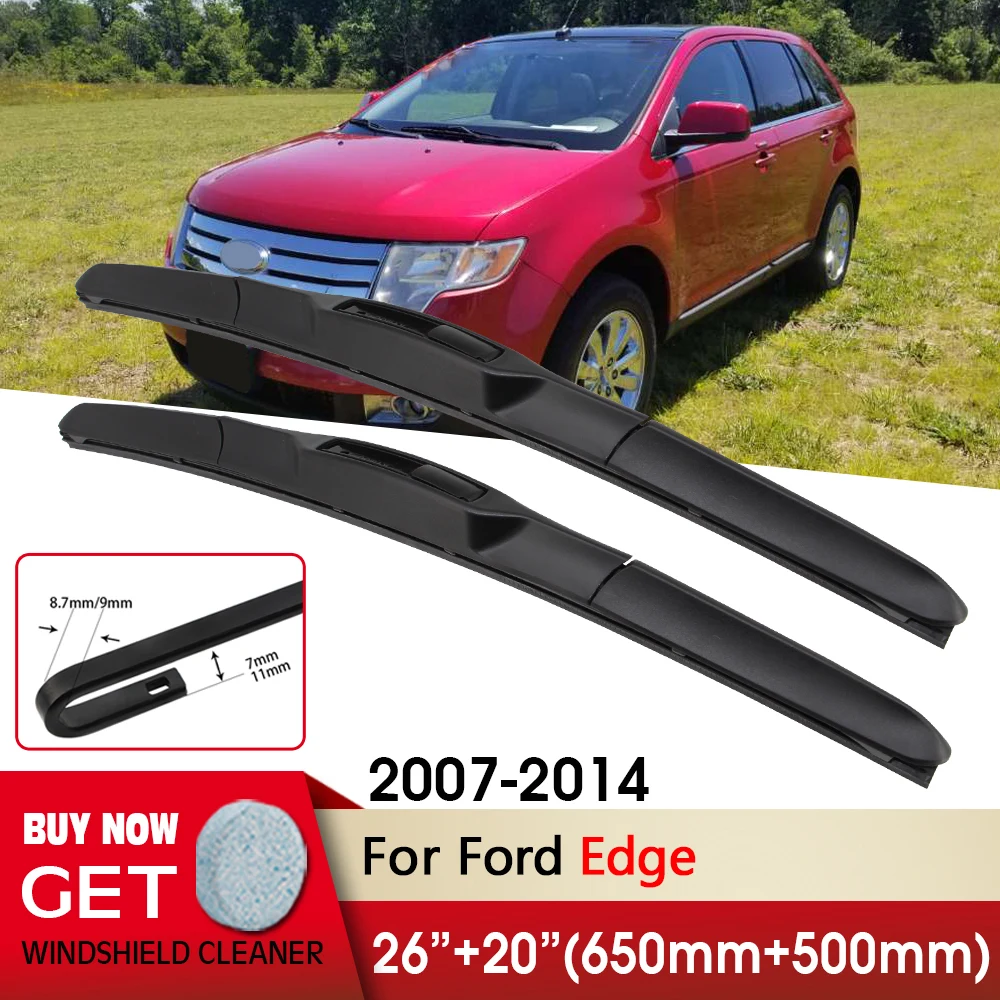 

Car Wiper Front Wiper Blades 26"+20" For Ford Edge 2007-2014 Fit U Hook Arm Front Windscreen Wipers Auto Accessories