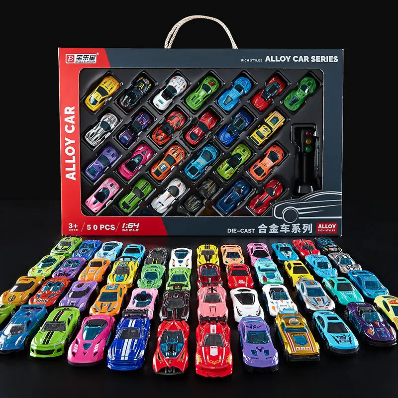 

boy car model simulation alloy car racing children's toy gift box suit