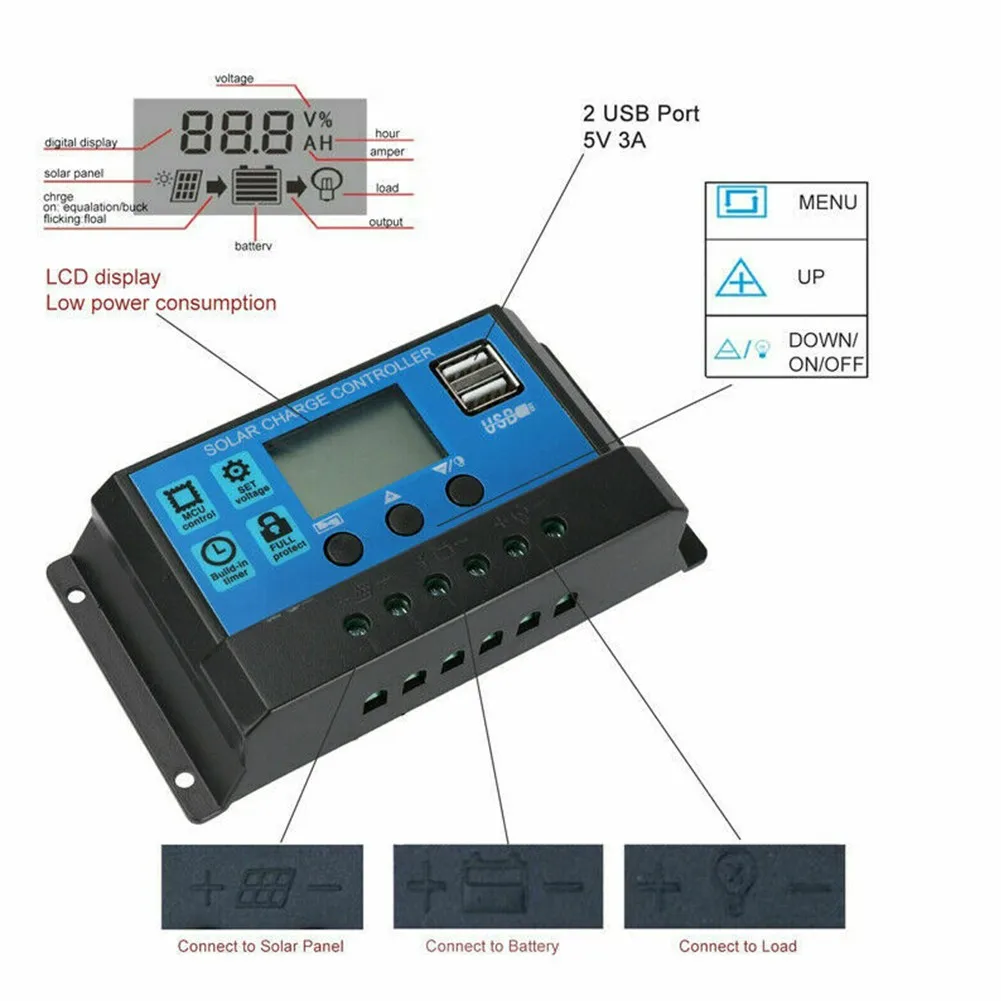 Solar Panel Regulator for Solar Charge Controller Regulator Control Dual for mos Anti-backflow MPPT Panel User Manual*1