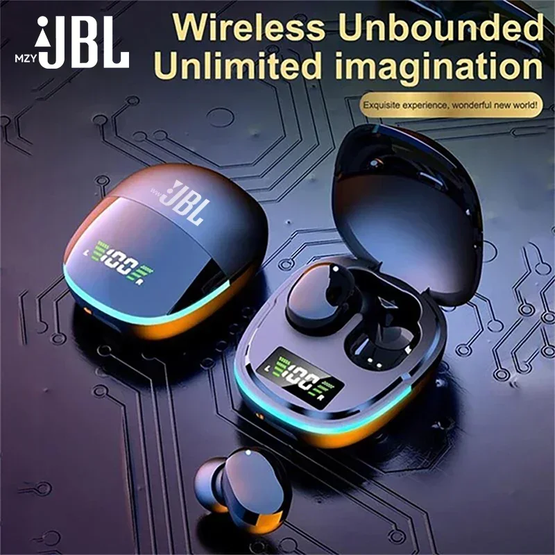 

mzyJBL Bluetooth Earphones Wireless Headphones HiFi LED Display Headset Stereo Waterproof Noise Reduction Sport Earbuds With Mic