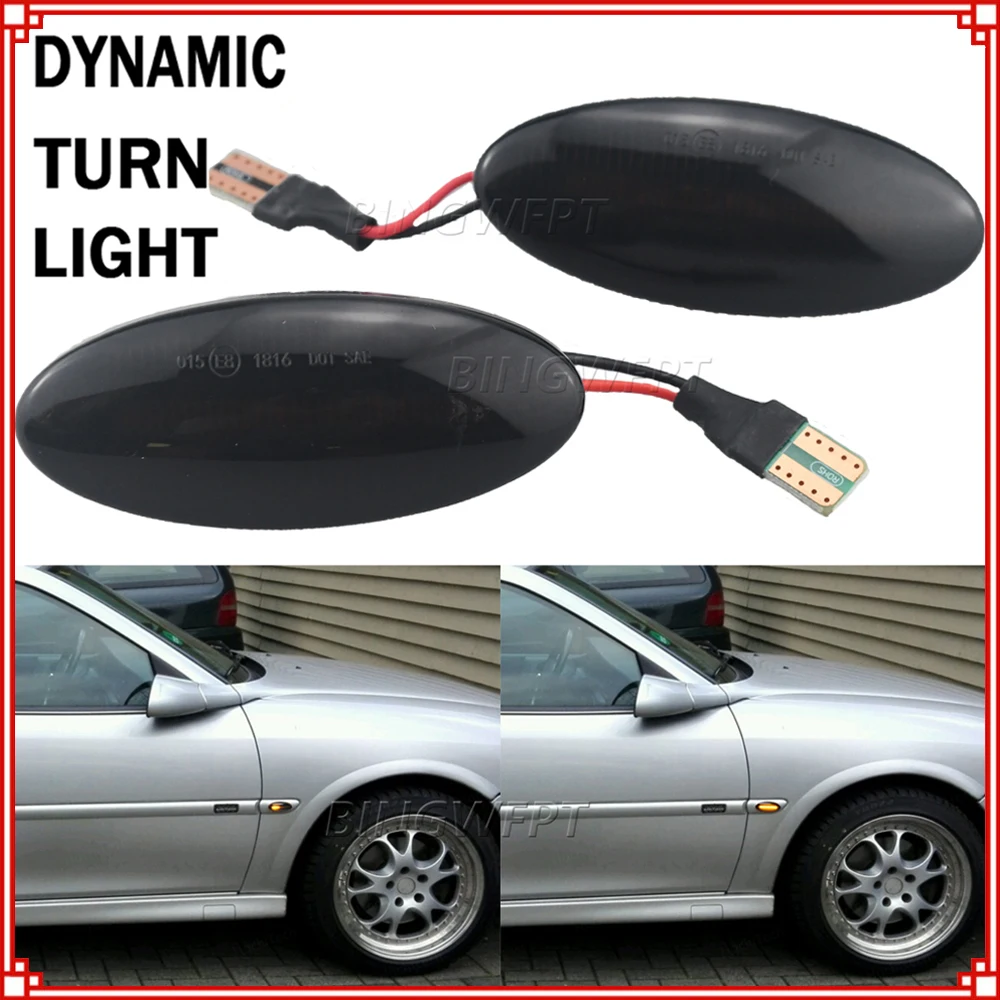 

2x новый динамический янтарный светодиодный боковой габаритный указатель поворота, последовательный мигающий индикатор для Opel Vectra B 1995-2002