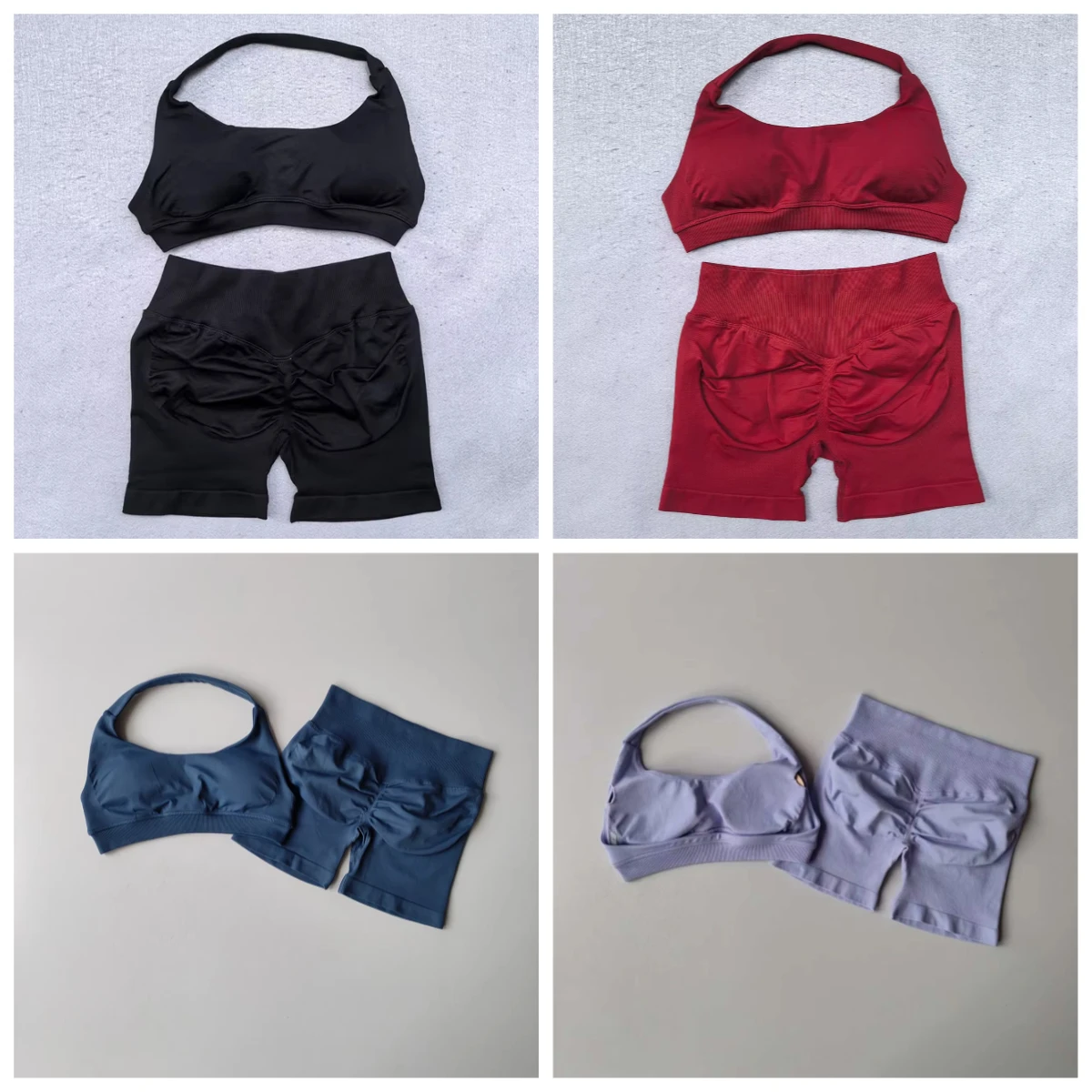 

2025 New Cycling Sports Suit Seamless Shoulder Strap Shorts Women's Suspender Spice Girl Bra with Pilates Brand Inside