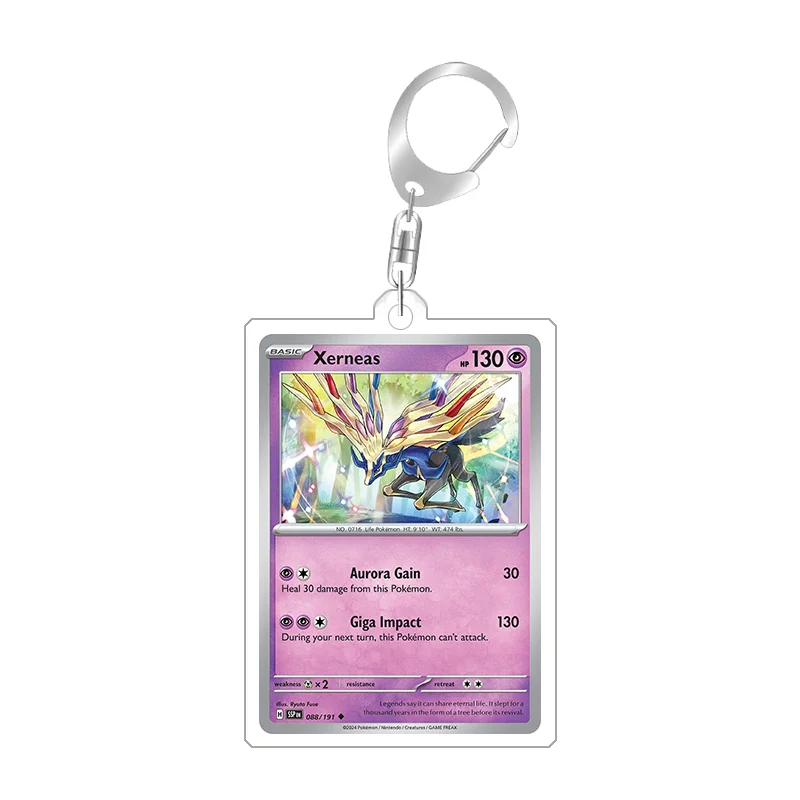 For Pokemon Elf Qikchu Sylveon Indeedee Palos Flutter Mane Xerneas Acrylic Selfmade Cute Cartoon Anime Keychain Pendant Toygift