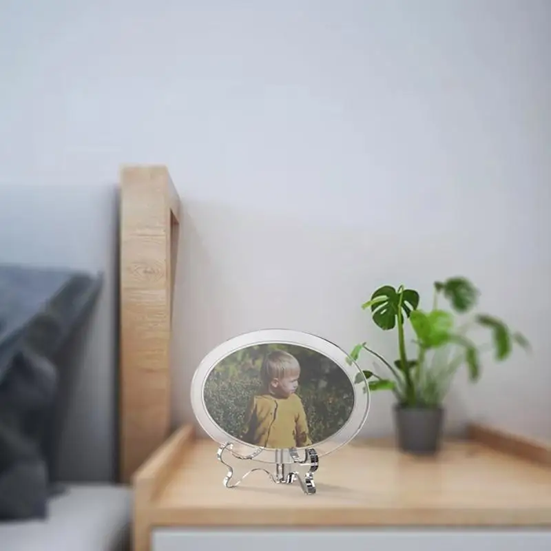 مجموعة قوالب إطار الصورة المربعة DIY من راتنجات الايبوكسي السيليكون مع دعامة دائرية لتزيين سطح المكتب قالب حرفي للمشروعات اليدوية