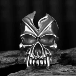 Vintage Halloween Skull Monster Rings for Men Women Punk Skeleton Hip Hop Rock Jewelry Gifts Trendy Open Ring Adjustable