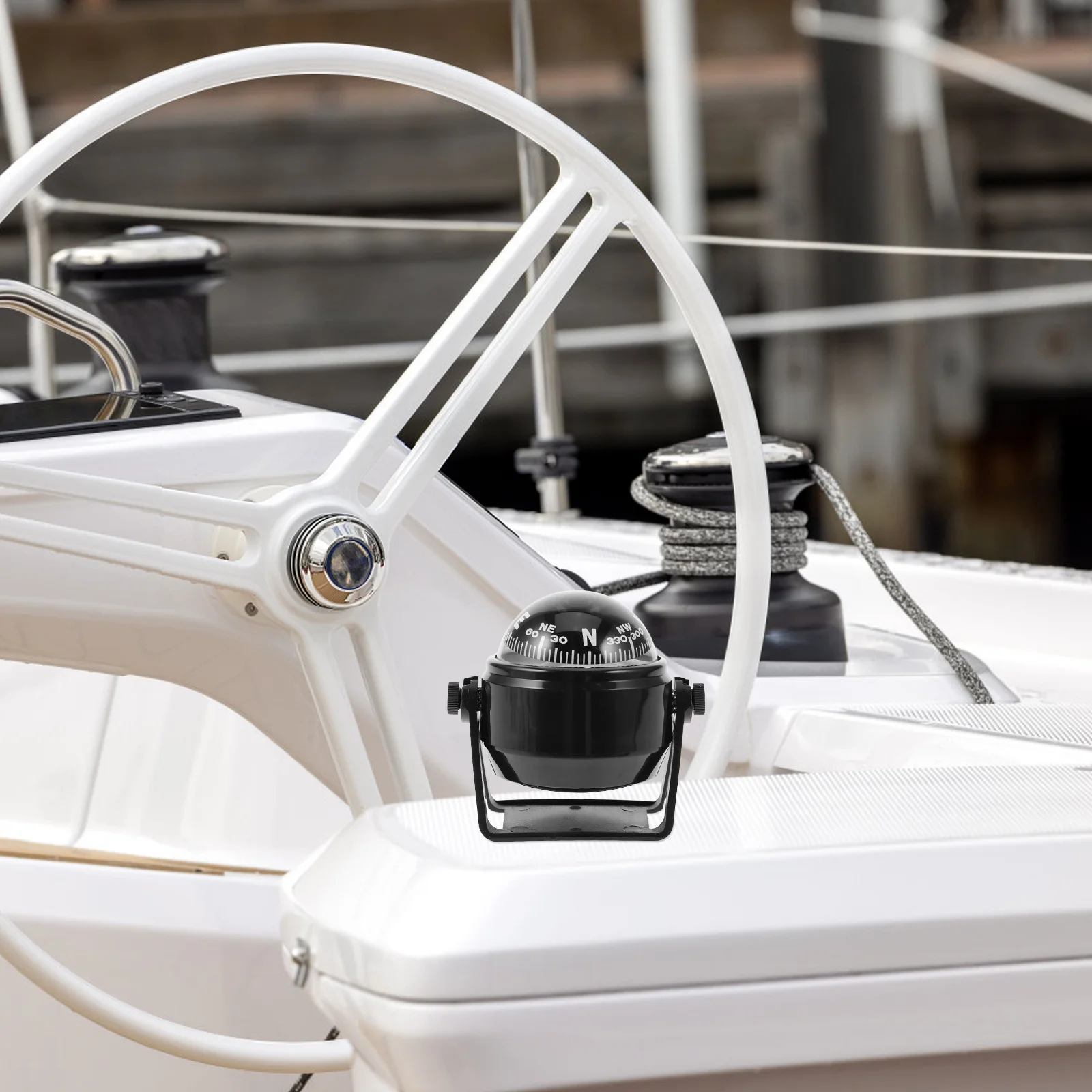 

Adjustable Compact Marine Compass Ball for Car Dashboard Boat Truck Off-Road Vehicle Multifunctional Navigation and Decorative