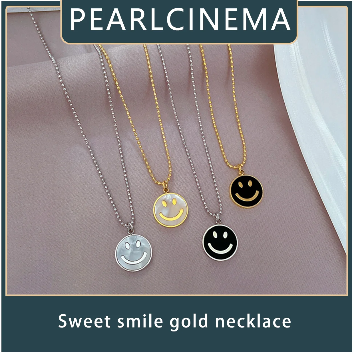 

PEARLCINEMA Minimalist style sweet smile gold necklace women's collarbone chain