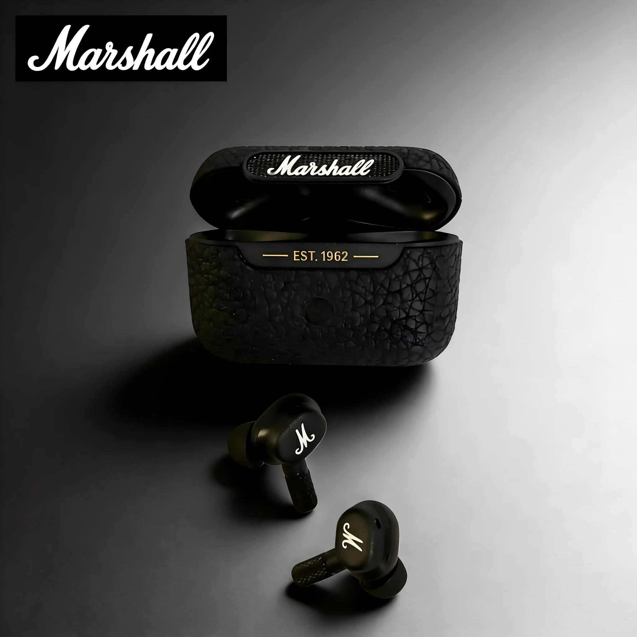 Auriculares Inalámbricos Bluetooth Marshall MOTIF ANC, Auriculares Intrauditivos Verdaderamente Inalámbricos con Reducción Activa de Ruido, Estilo Rock, a la Moda