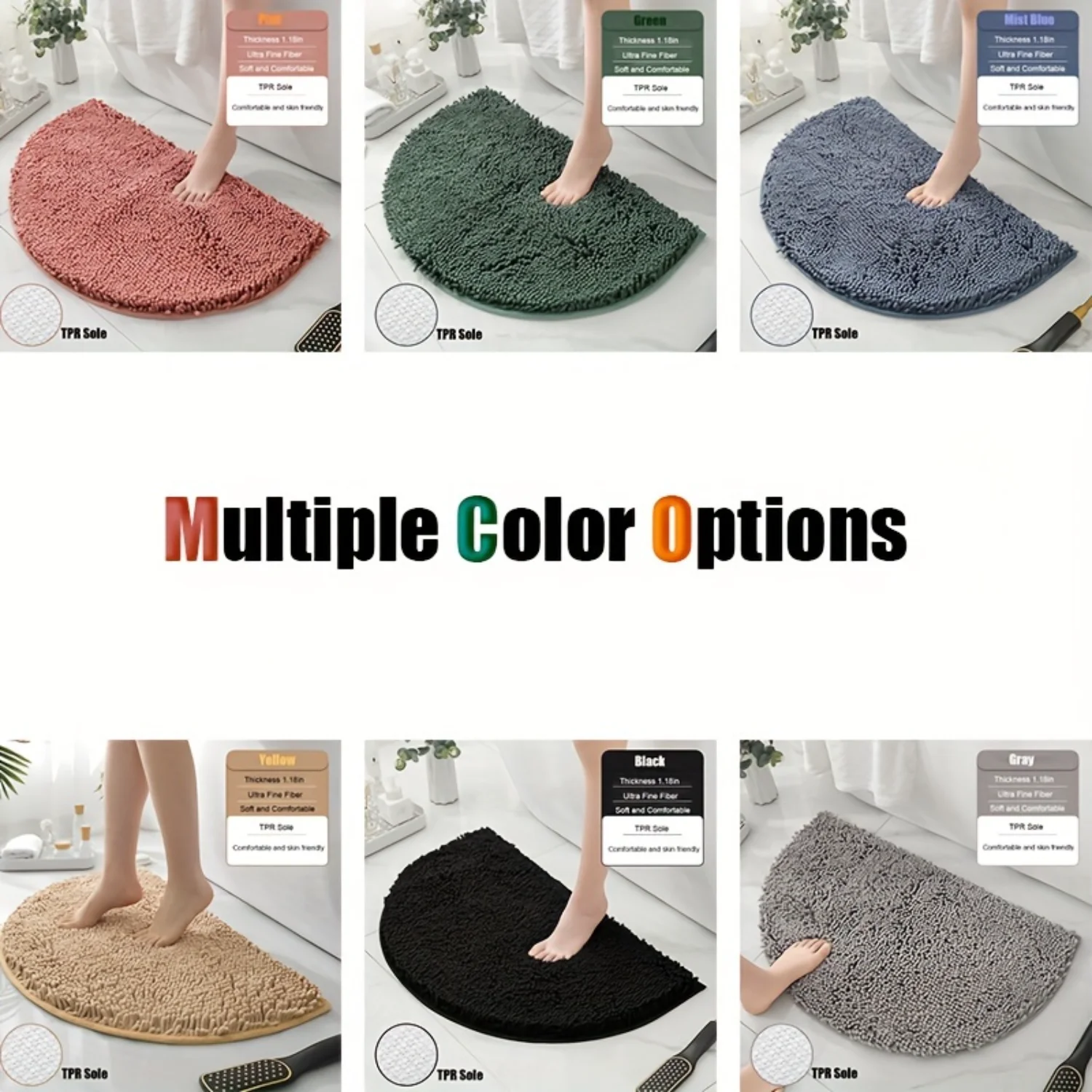 Upgrade Your Bathroom with This Luxurious Semicircle Bath Rug!, Bathroom Accessories