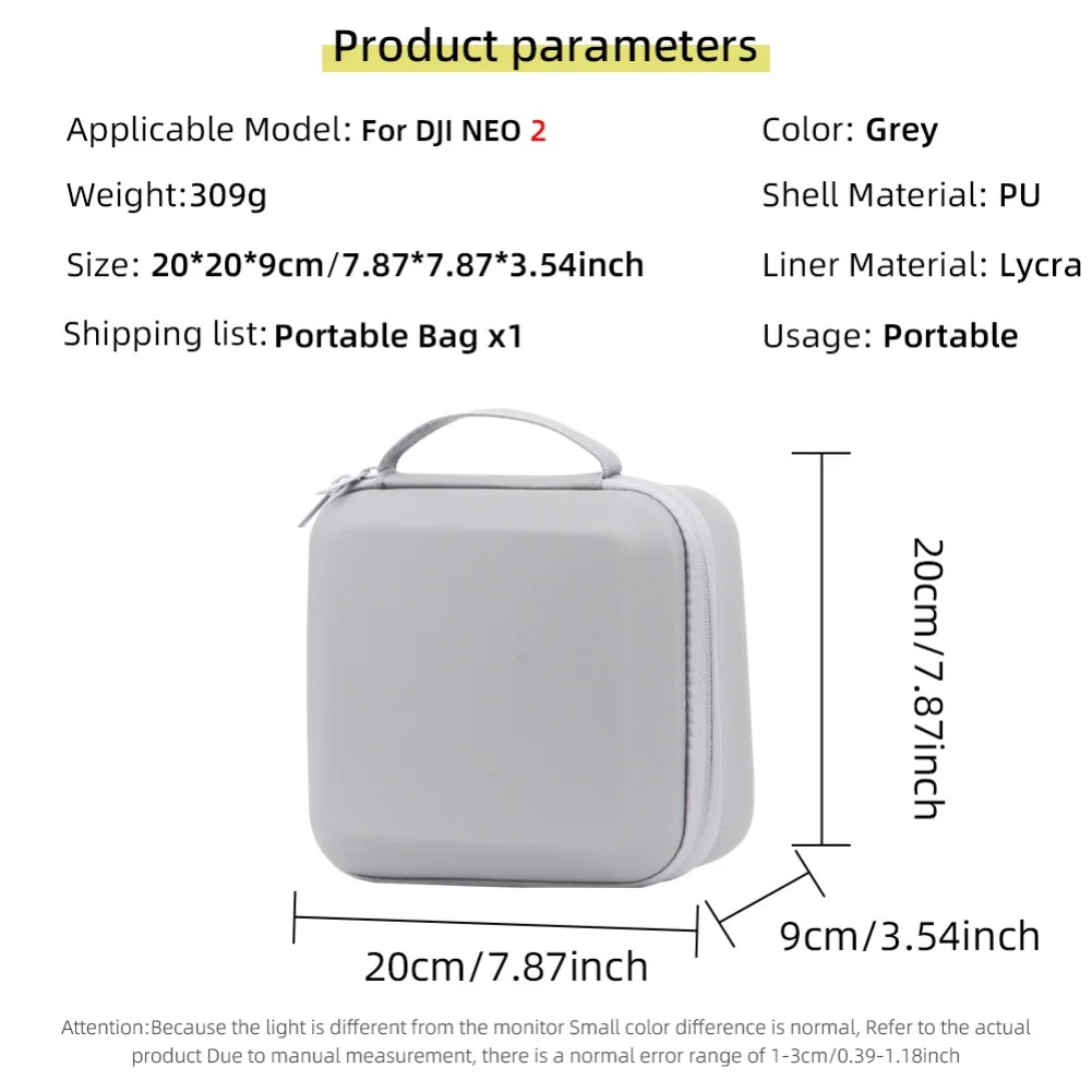 حقيبة حمل محمولة لـ DJI NEO2 مقاومة للماء من جلد البولي يوريثان حقيبة يد للتخزين لملحقات طائرات بدون طيار للسفر في الهواء الطلق #6