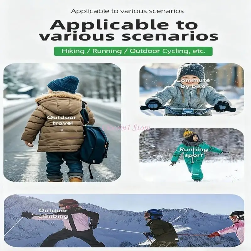 

Y1UB 1 пара детских изолированных водонепроницаемых перчаток с нескользящими ладонями для зимних игр и приключений на открытом