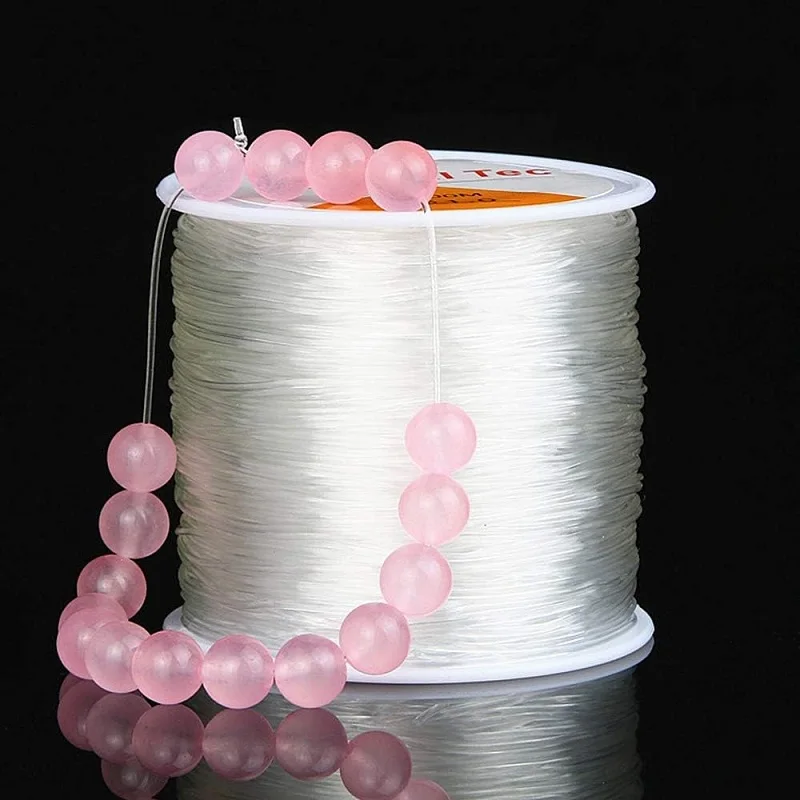 Elastic Stretch Crystal Thread Fishing Line Wire for Craft Bracelet Beads, Jewelry Making String Clear Elastic Beading Threads