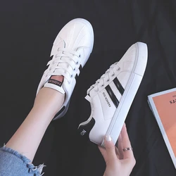 2024 new women's single shoes low-cut flat-soled lace-up round-toe vulcanized shoes flat-soled casual fashion sports shoes