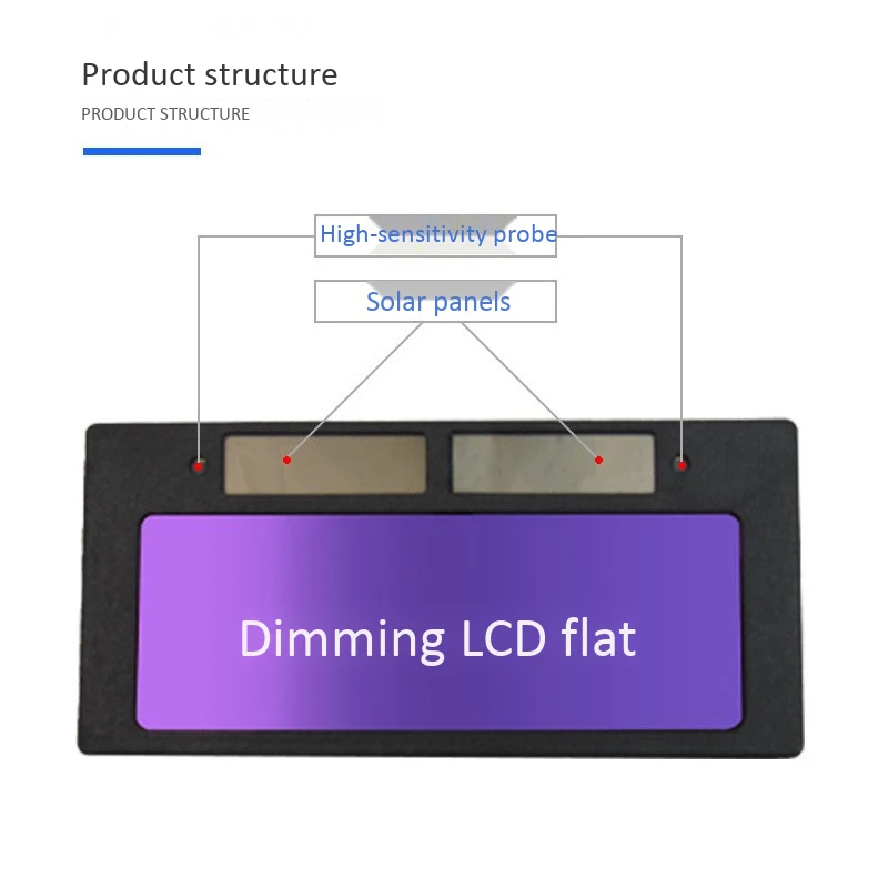 خوذة لحام شمسية أوتوماتيكية داكنة ، نظارة ظل لعدسة العينين ، نظارات لحام ، 1 صولجان