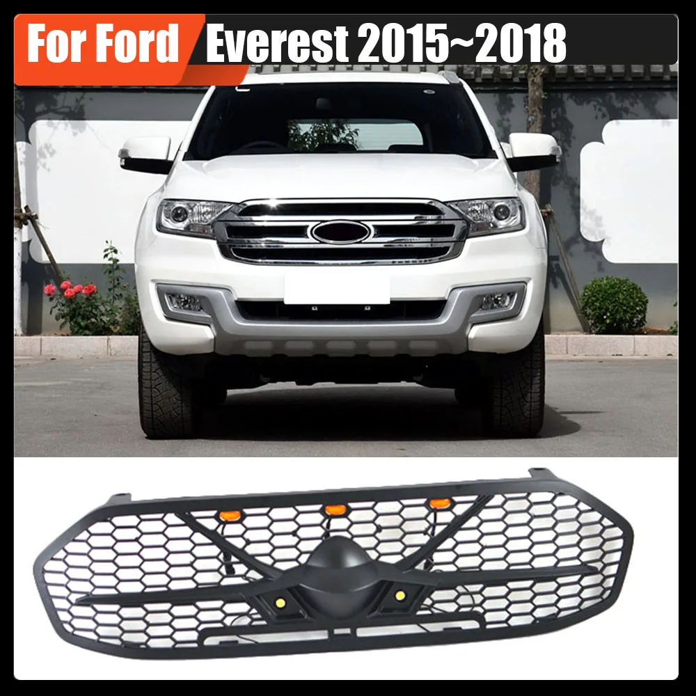 Exterior Auto Accessories ABS Modified Grills Grille Car Grill Mask Bumper Trims Cover Fit For Ford Everest 2015~2018