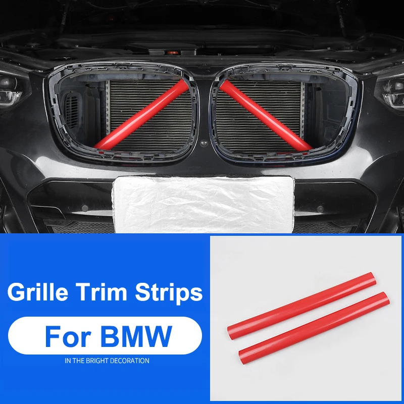 1 Pair Car Front Grille Trim Strips Sport Style Grille Trim Strips Cover For Bmw F25 F26 X3 X4 2011-2018 Car Strip Decorations