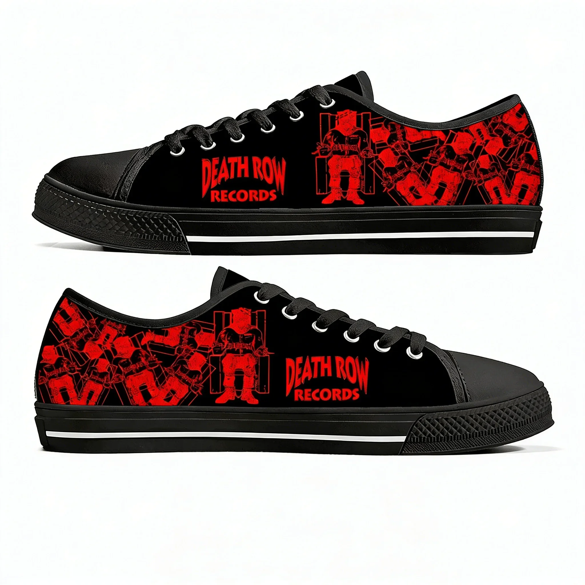 

Кроссовки Death Row Records Low Top высокого качества для мужчин, женщин и подростков, повседневные кеды из канваса с 3D-принтом, парная обувь, индивидуальный дизайн
