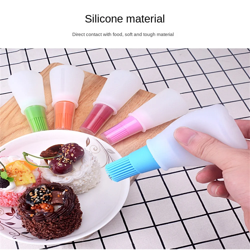 Silicone Oiler with Brush Seasoning Seasoning Sauce Brush with Scale oil Bottle BBQ Kitchenware Gadgets Grilling Frying Tools