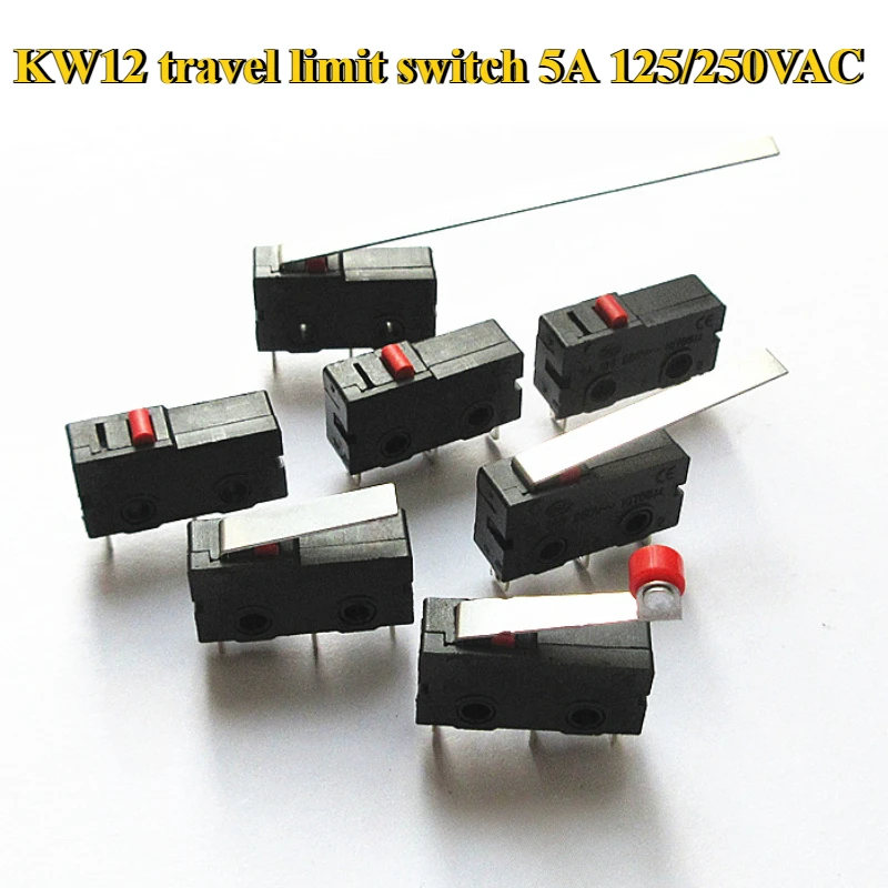 

5A 125/250VAC KW12 Travel Limit Switch KW11-3Z-2 With Handle 16mm Contact Button Micro switch KW12-N 2Pin/3Pin KW12-A NO/NC