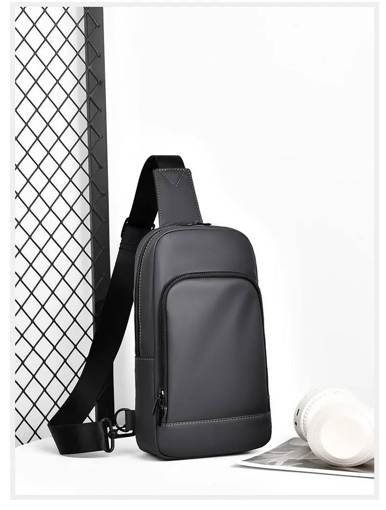 Casual, Simple and High-end Men's Crossbody Bag, PU Wear-resistant Single-shoulder Bag, Outdoor Commuting Lightweight Chest Bag