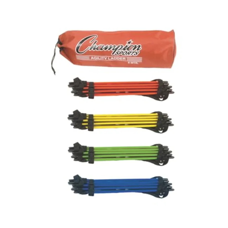 

AGLCLR4 4M Sectioned Agility Ladder Set for Training Black Durable Rubber Construction Portable Design